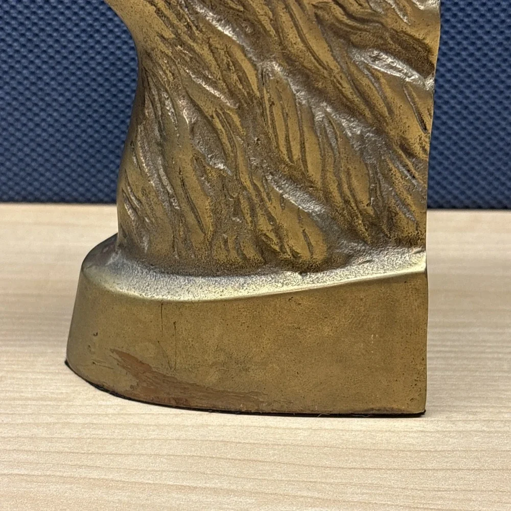 VTG Brass Bald Eagle Bird Heads Bookend Korea Federal Style Classic Decor